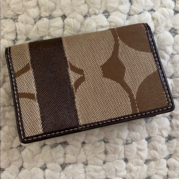 Mens COACH Wallet Business Credit Card Bifold Logo - Picture 6 of 11